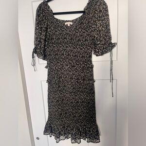 Black floral cocktail dress